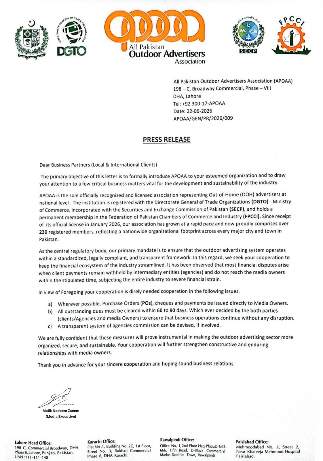 APOAA Necessary Instructions English